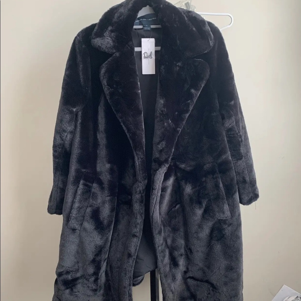 French Connection Buona Faux Fur Long Coat